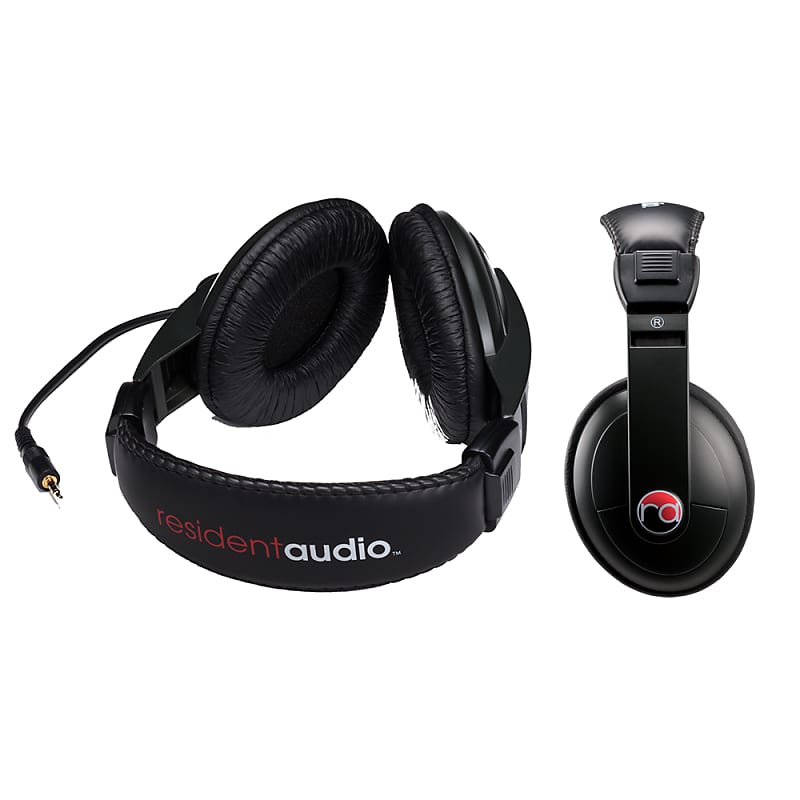 Resident Audio R100 Over-Ear Playback Monitoring Listening Headphones Black image 1