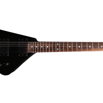 BootLegger Guitar Spade Gibson Scale 24.75 Headless Guitar With Case 2022 Black image 2