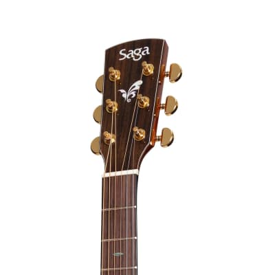 Saga DS20 Solid Spruce Top Acoustic-Electric Dreadnought Guitar (Natural Gloss) image 7