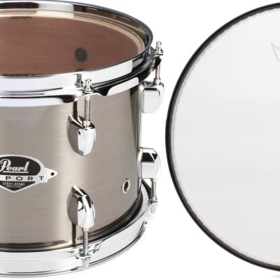 Pearl Export EXX Tom Pack - 10 x 7 inch - Smokey Chrome  Bundle with Remo Silentstroke Drumhead - 10 inch image 1