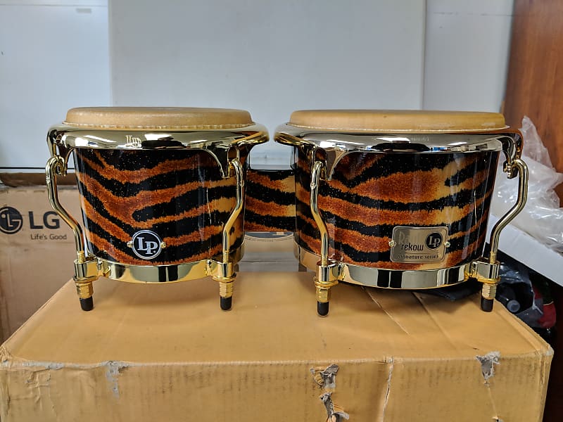 Latin Percussion LP201AX-2RR Raul Rekow Tiger Print Bongos | Reverb