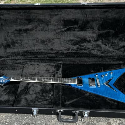 2018 Dean Limited Edition Dave Mustaine VMNT Flying V W/OHSC Transparent Blue Flame Maple Megadeth for sale