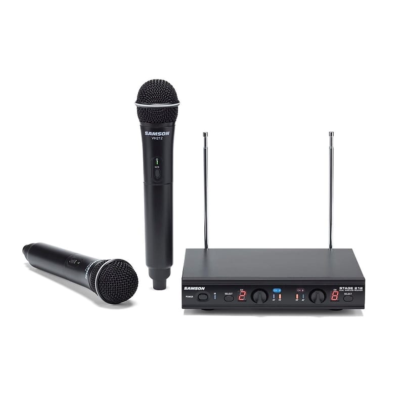 Samson Stage 212 Dual Handheld Vocal VHF Wireless Microphone Reverb