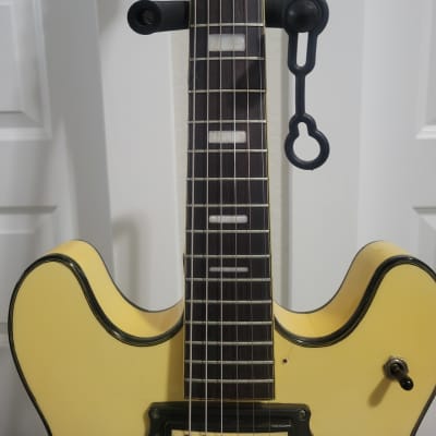Kimberly VIP 6 HollowBody w/ Whammy Bar Cream/Yellow Color Made in Japan Guitar image 9