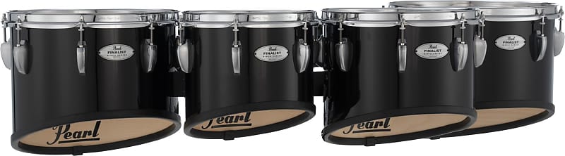 Pearl Finalist Marching Tenor Drums - 10/12/13/14 inch  Midnight Black image 1