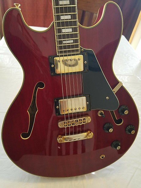 Aria Pro II TA-60 Semi Hollow Body Guitar 1989 Cherry Red