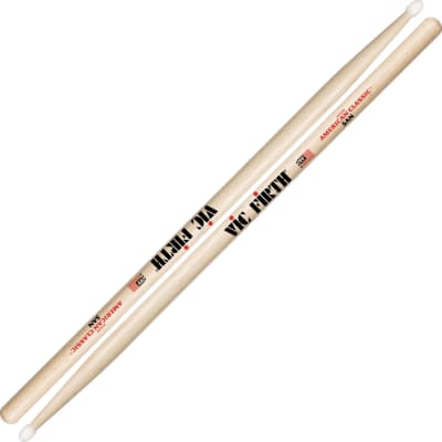 Vic Firth (Pair) American Classic Hickory 5A Drumsticks, Nylon Tip image 1
