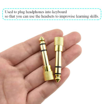 Gold Plated Female Stereo Headphone Adapter 6.35Mm 1 4Inch Male To