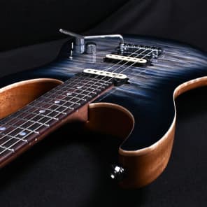Suhr  Modern Custom Mahogany 2015 Faded Trans Whale Blue Burst Quilt Top image 9