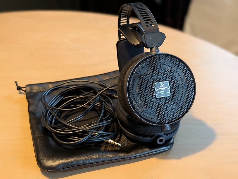 Audio-Technica ATH-R70X Open-Back On-Ear Reference Monitor Headphones 2010s - Black  			
