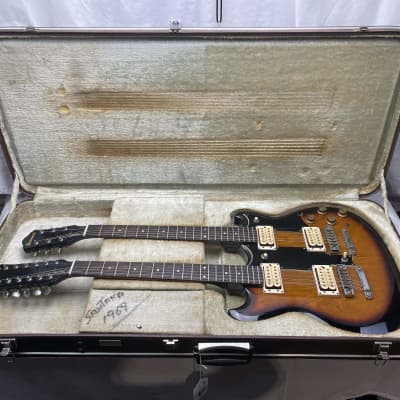 Ibanez Studio Series ST1200 Studio Twin 6/12 Double Neck doubleneck Guitar with Case MIJ Made In Japan 1978 - Brown Sunburst image 1