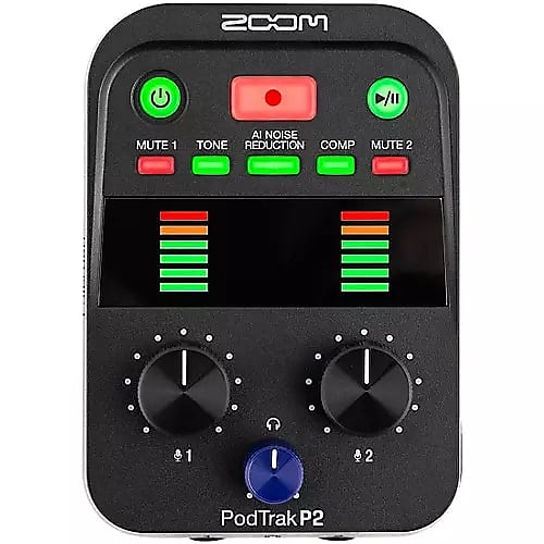 Zoom PodTrak P2 Podcasting Recorder for USB Microphones image 1