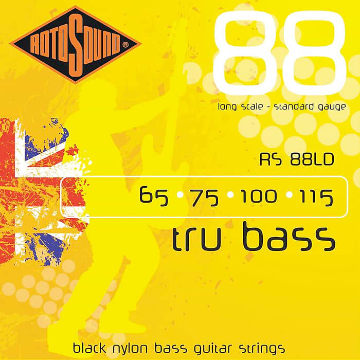 Rotosound RS88LD Black Nylon Flatwound Bass Guitar Strings - 65 75 100 115 image 1