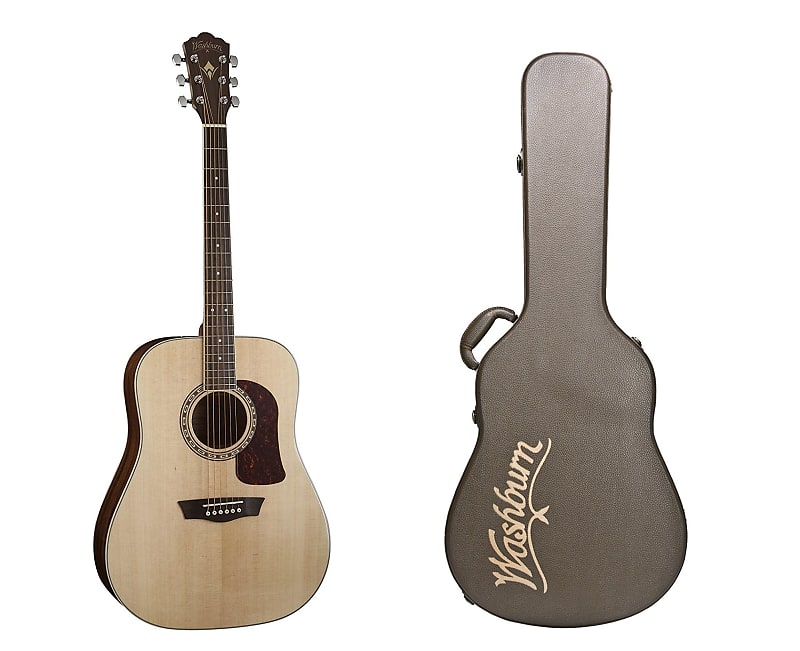 Washburn Heritage Acoustic Guitar w/ Solid Sitka Spruce Top+Washburn Deluxe Dreadnought Hardshell Ca image 1