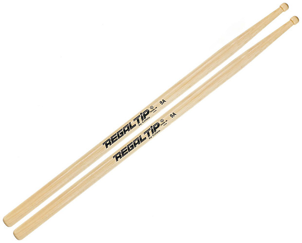Regal Tip 9A American Hickory Wood Tip Drum Stick image 1