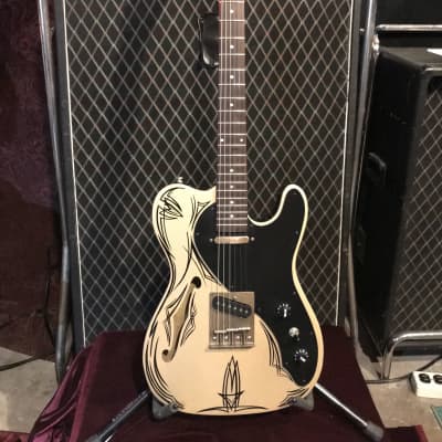 Tele Thinline Inspired 2010's - No Name - Dark Gold - Pinstriping - Rockabilly Inspired - Sounds Great - Make An Offer - Holiday Haggle Season ! image 1