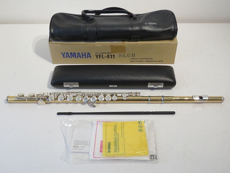 Rare Yamaha YFL-411 Gold Brass Flute with Original Case and Box - Stunning!