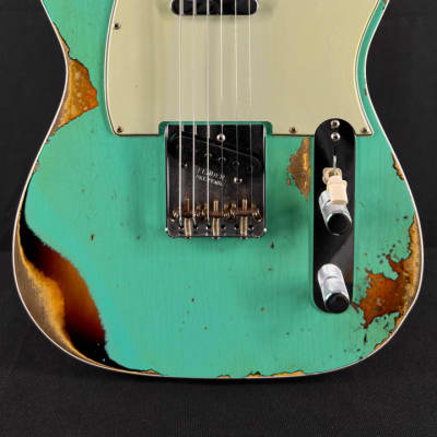 Fender Custom Shop Limited Edition Heavy Relic '60 Tele Custom in Aged Seafoam Green over 3-Color SB for sale