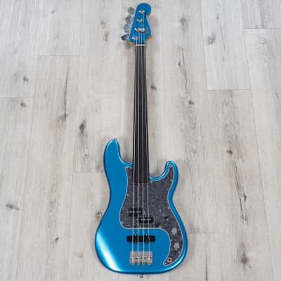 Fender Tony Franklin Fretless Precision Bass, Ebony, Lake Placid Blue image 3
