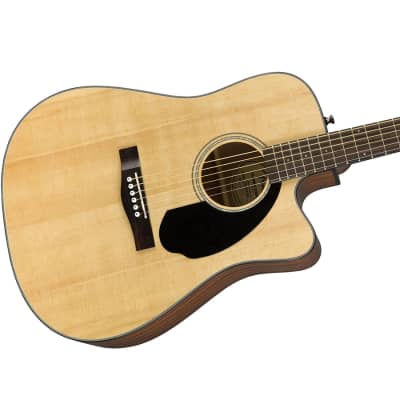 Fender CD-60SCE Solid Top Dreadnought  Acoustic-Electric Guitar - Natural image 4