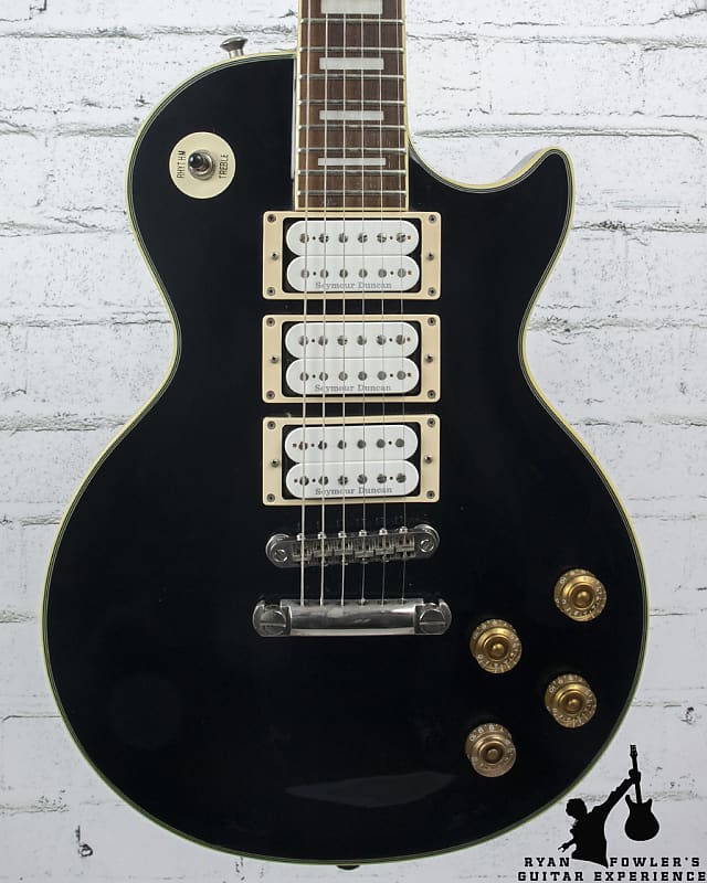 2007 Epiphone Les Paul Custom Black w/ Seymour Duncan Pickups | Reverb