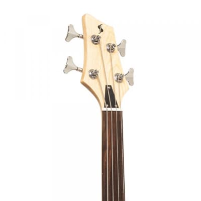 Stagg SBF-40 NAT FL Fusion Ash Body Hard Maple Bolt-on Neck 4-String Fretless Electric Bass Guitar image 7