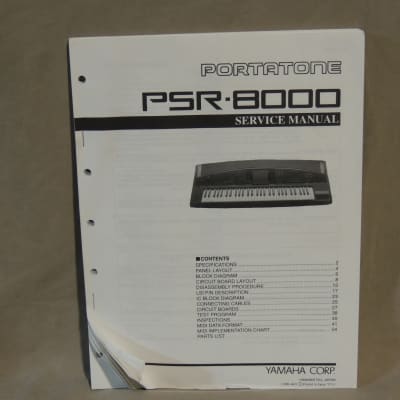 Yamaha PSR-8000 Portatone Service Manual [Three Wave Music]