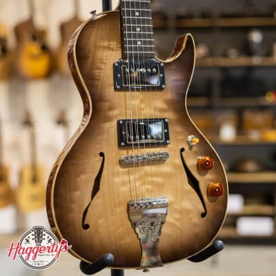 B&G Crossroads Step Sister Cutaway, Humbuckers - Quilted Maple - Wolf Burst with Gigbag - Floor Model for sale