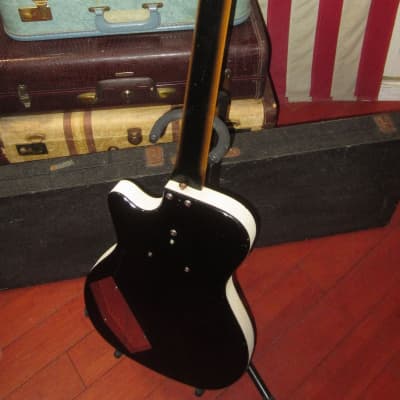 ~1961 Silvertone U-1 Bass Black w Original Hardshell Case image 5