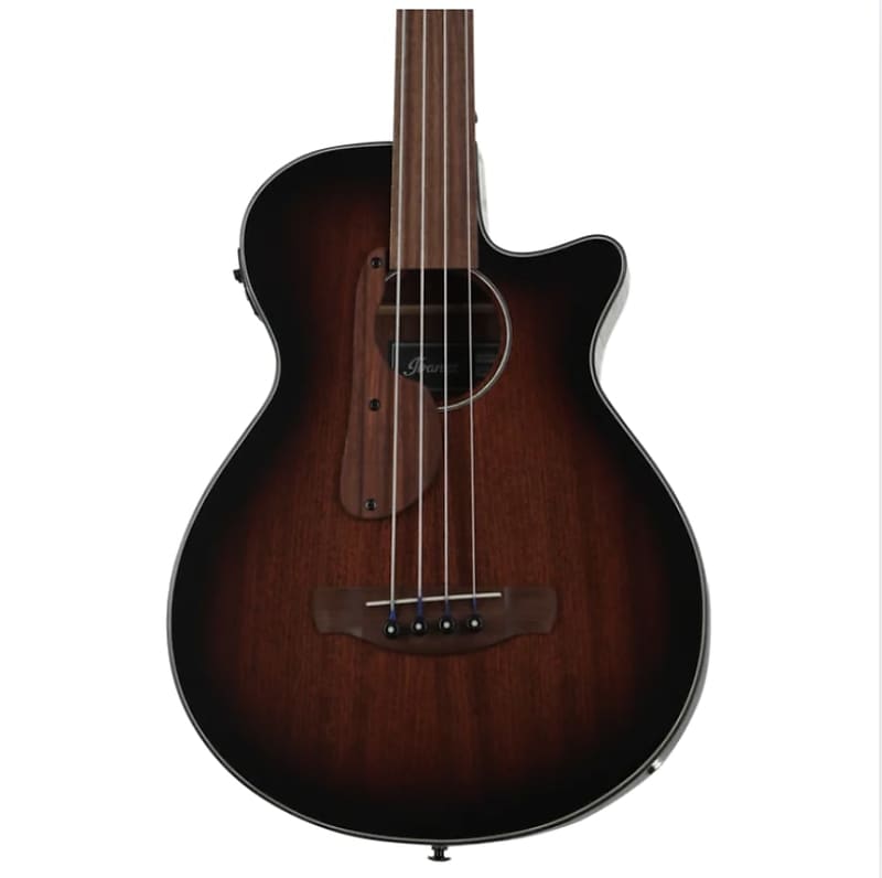 Ibanez AEGB24FE Acoustic Electric Fretless Bass Guitar - Mahogany Sunburst