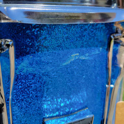 Vintage 1980's Ludwig 14x10 Field/Snare Drum - Blue Sparkle - (094-2) image 5