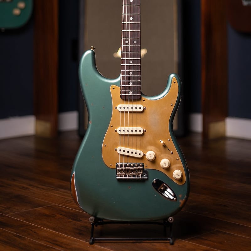Fender Custom Shop Limited Edition Roasted "Big Head" Stratocaster - Faded Aged Sherwood Green Metallic image 1