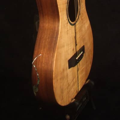 Bruce Wei Curly Spalted Maple, Walnut ARCH-BACK 4 String Tenor Guitar, Vine Inlay TG-2048 image 4