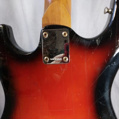 Sakai Vintage "Recco" Solid Body Electric Guitar  1960s Red Burst image 10