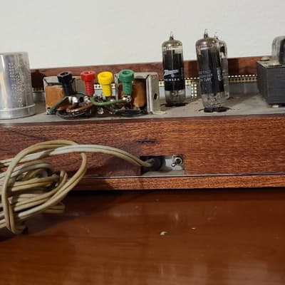 Immagine Fully Restored Zenith Single Ended 6AQ5 Power Amp With Custom Reclaimed Mesquite Wood Case And Metal Grill! - 11
