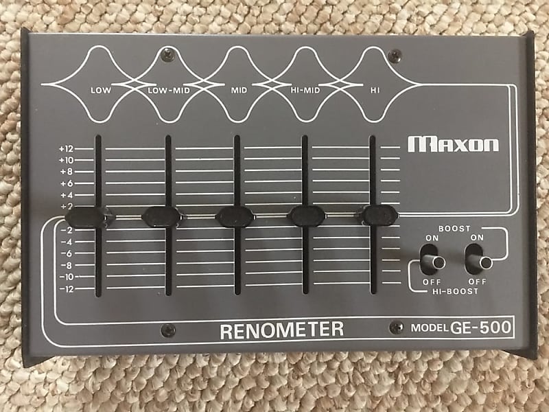 Vintage 1970's First Series Maxon Renometer GE-500 EQ Pedal Ibanez Inductor  Equalizer Boost RARE