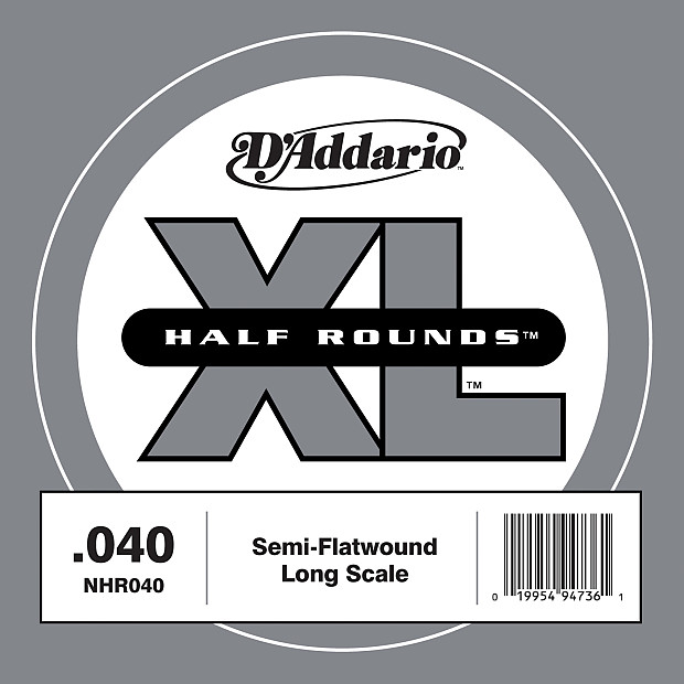 D'Addario NHR040 Half Round Bass Guitar Single String Long Scale .040 image 1