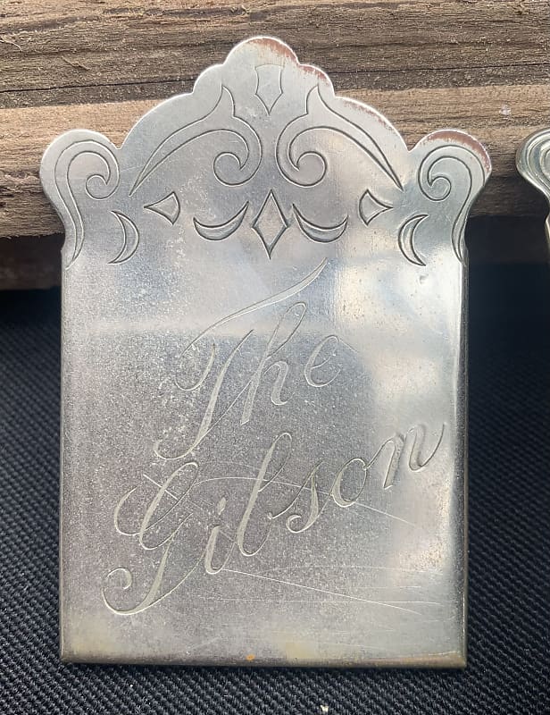 Gibson Mandolin tailpiece cover Circa 1920 Nickle Reverb