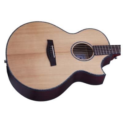 Schecter Orleans Stage Cutaway Acoustic with Electronics 2010s - Natural/Vampyre Red Satin image 3