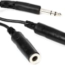 Hosa YPP-118 Y Cable - 1/4 inch TRS Male to Dual 1/4 inch TRS Female