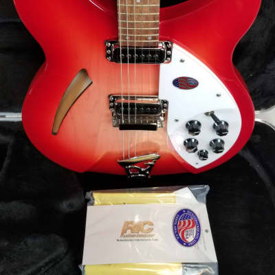 Rickenbacker 330 Fire Glo Thin-Line Semi-Hollow Electric Guitar, 2022 w/Oiled Rosewood Fretboard, HC image 3