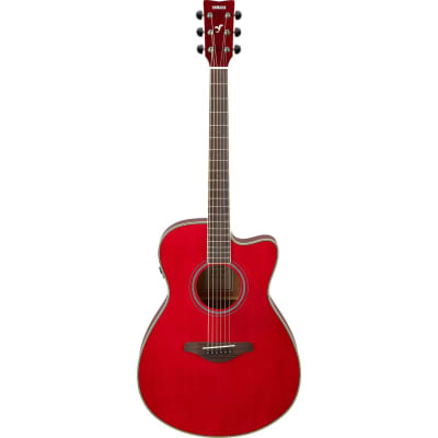Yamaha FSC-TA TransAcoustic Acoustic Electric Guitar Solid Spruce Top Ruby Red image 1
