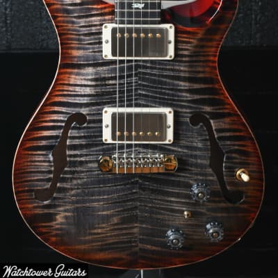 Mint Paul Reed Smith PRS Hollowbody II Piezo 10 Top Charcoal Cherry Burst image 1