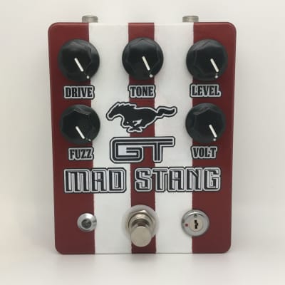 Futile Art FX Custom Shop 🐎 Mad Stang GT Fuzz Drive w. Real Ignition Key Cherry Red JRC4558D image 2