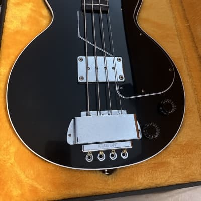 Gibson Custom Shop Limited Edition Gene Simmons Signature EB-0 Reissue Ebony Electric Bass Guitar KISS Chrome Black White Binding Short Scale 30.5” SG Doublecut Body Les Paul Junior Special Grover String Through Ace Frehley Stanley image 2