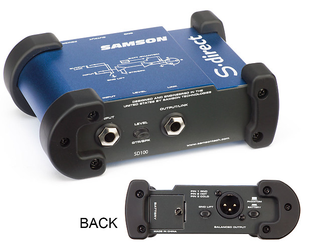 Samson S-DIRECT Active Direct Box/DI with Ground Lift, XLR Out, 1/4