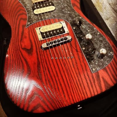 Manicaro Custom Red Tiger Telecaster 2021 - Natural Red and Black Gloss image 1