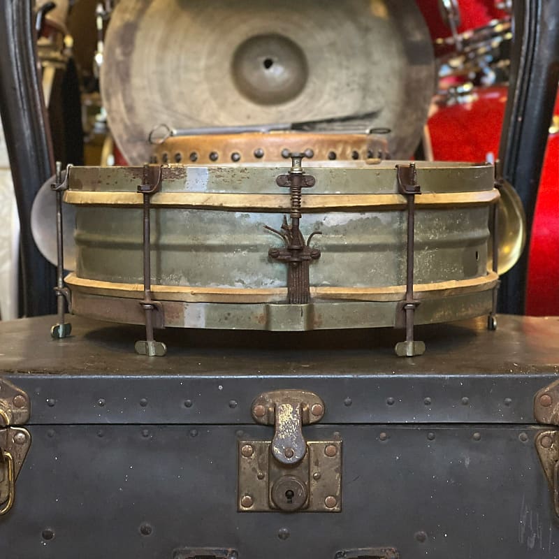 VINTAGE 1920's Leedy 3x13 Nickel over Brass Student Model Drum image 1