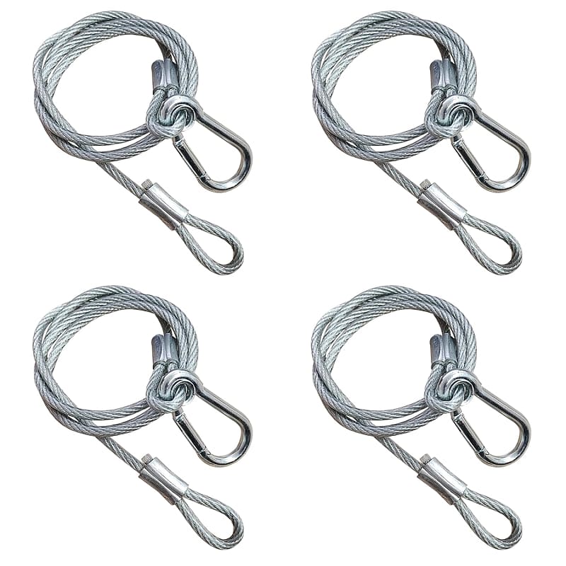 39.4 Safety Cable Stainless Steel Safety Cables With Carabiner Lock, 110Lb  Safety Rope For Dj Stage Light Led Par Light Moving Head Light Bicycle  Luggage(4 Pcs,5Mm)