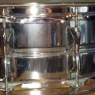 14" Yamaha Steel Snare Drum With Yamaha Steel Snare 5.5x14 Drum 2000s Chrome image 2